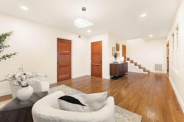 living room featuring hardwood / wood-style flooring