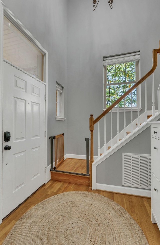 foyer entrance featuring light hardwood / wood-style floors