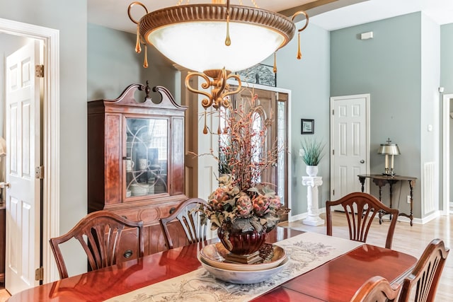 dining area featuring light hardwood / wood-style flooring