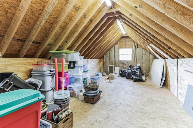 view of unfinished attic