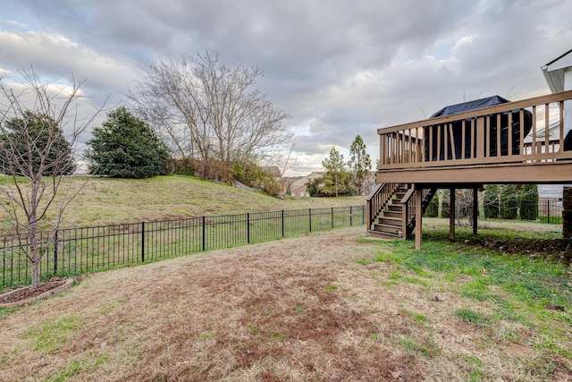 view of yard with a deck