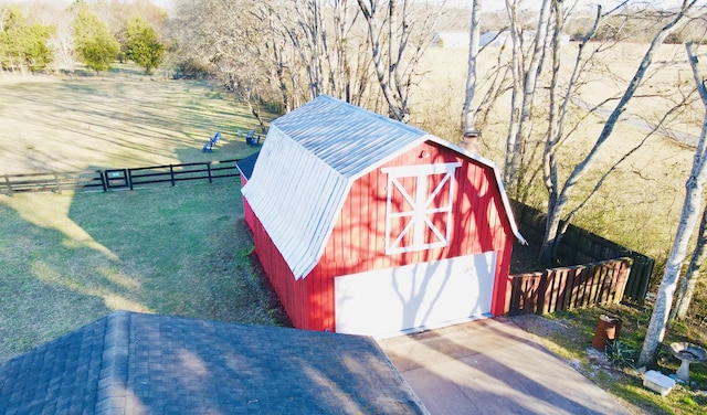 view of outbuilding with an outbuilding and a fenced backyard