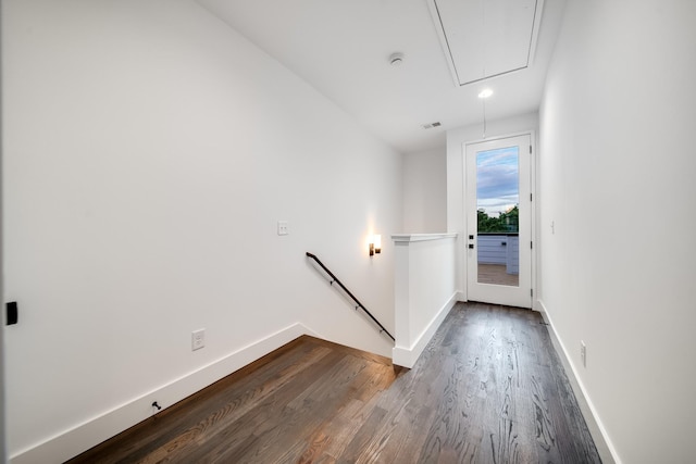 interior space featuring dark hardwood / wood-style flooring