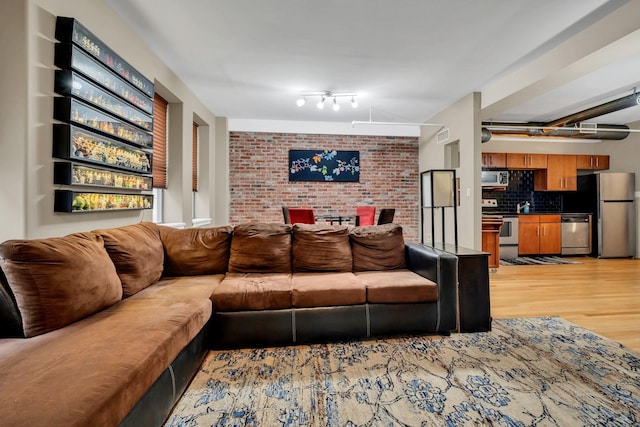 living room with light wood-type flooring