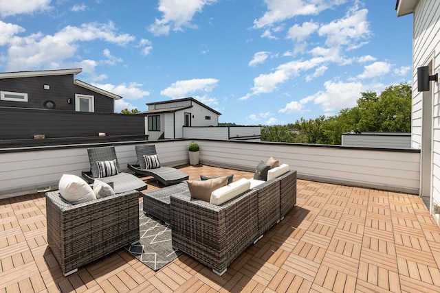 view of patio with an outdoor living space