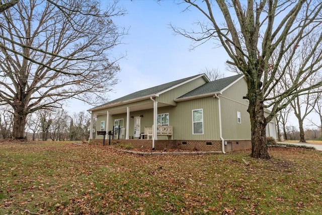 view of home's exterior with a porch