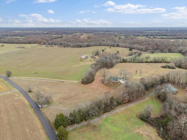 bird's eye view featuring a rural view