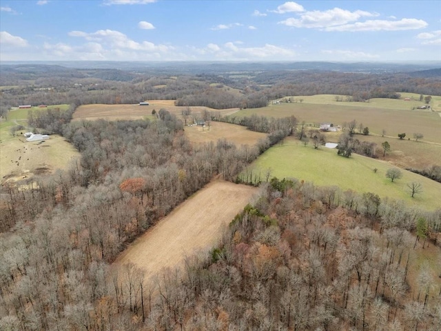 drone / aerial view with a rural view