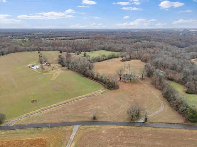 bird's eye view with a rural view