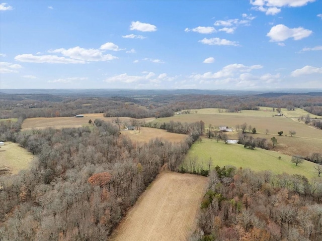 drone / aerial view with a rural view