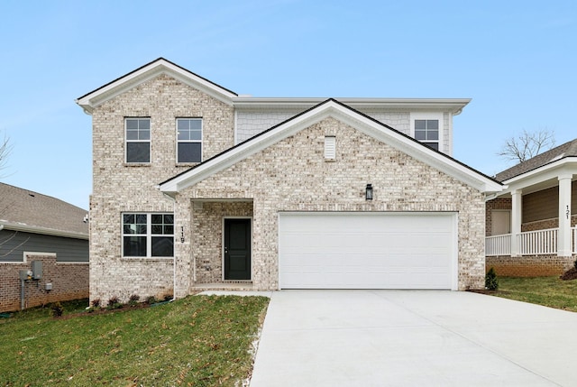 view of front property with a garage