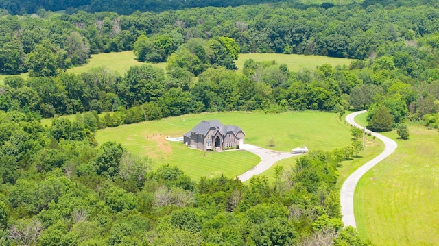 aerial view with a rural view