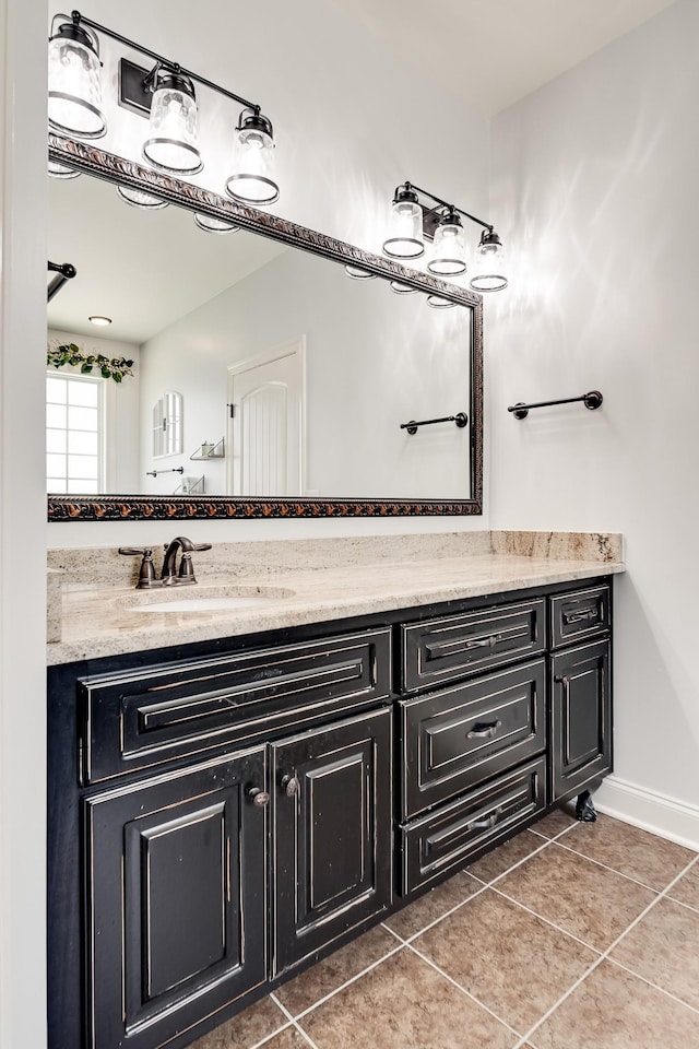 bathroom featuring vanity and tile patterned floors