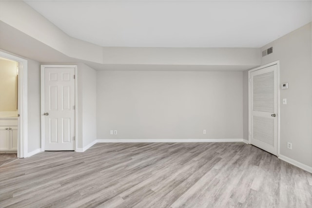 empty room featuring light wood-type flooring