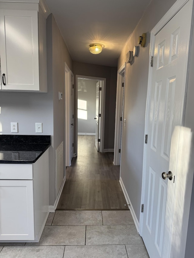 hall featuring light wood-type flooring