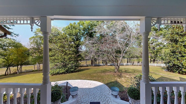 view of yard with a patio area