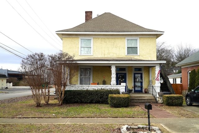 front of property with a porch