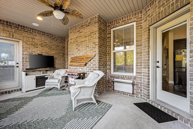 view of patio / terrace with ceiling fan