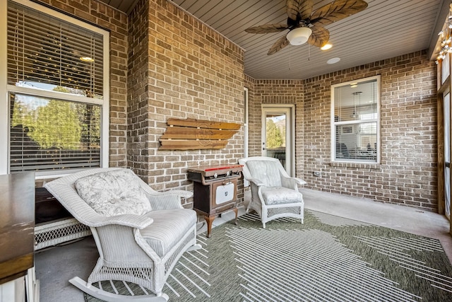 view of patio / terrace with ceiling fan