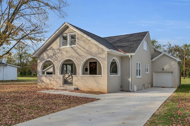 view of front of house with a garage