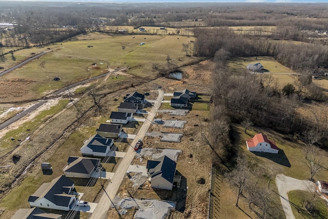 bird's eye view featuring a rural view