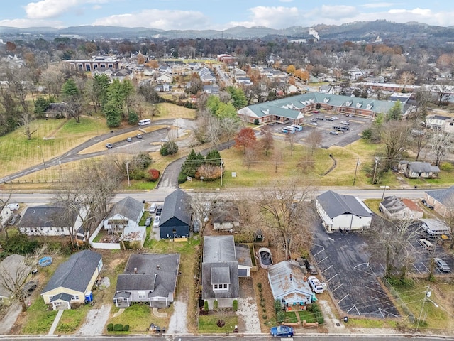 aerial view with a mountain view