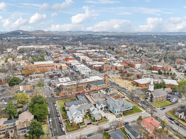 aerial view with a mountain view