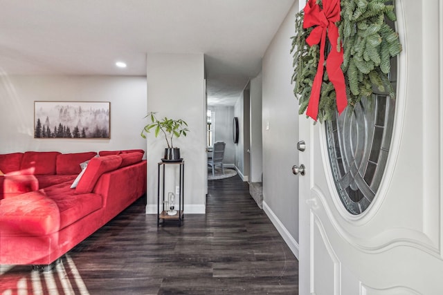129 Dylark Dr, Waverly, TN 37185 - foyer entrance featuring dark wood-type flooring and recessed lighting