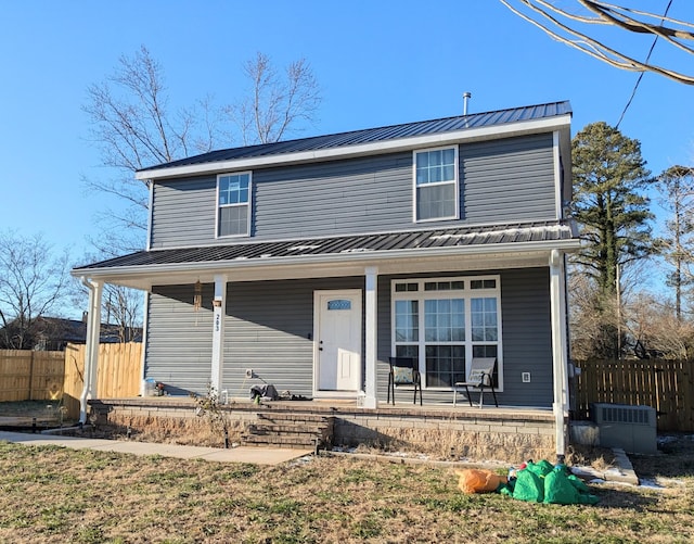 view of property with a porch