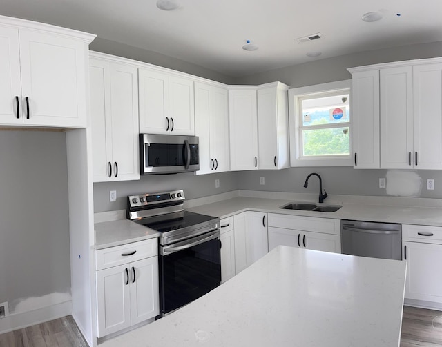 10 Shagbark Cv, Dunlap, TN 37327 - kitchen with appliances with stainless steel finishes, a sink, light wood-style flooring, white cabinets, and light stone countertops