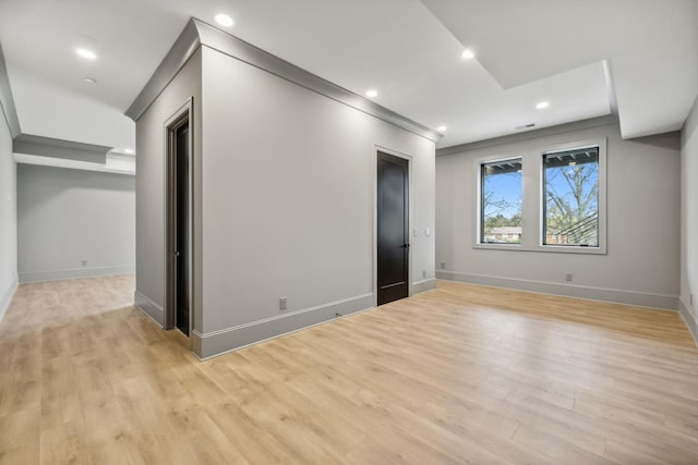 empty room featuring light hardwood / wood-style floors