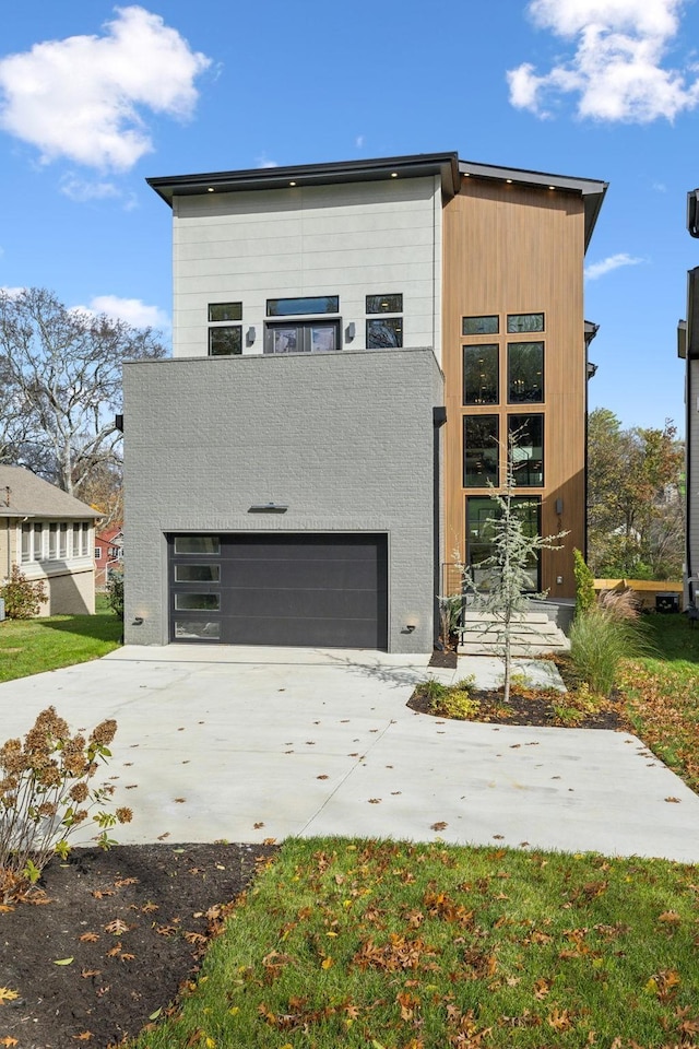 view of home's exterior with a garage