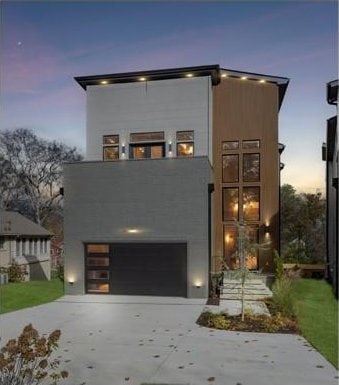 modern home with a garage