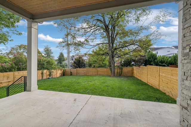 view of yard featuring a patio