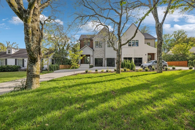 view of front of home with a front yard