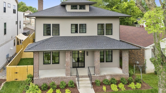 view of front facade featuring covered porch