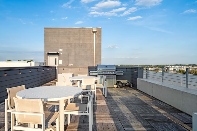 deck with area for grilling