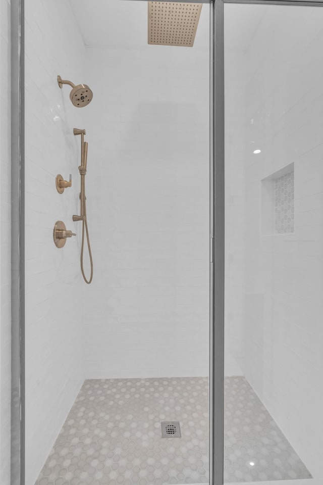 room details with a tile shower