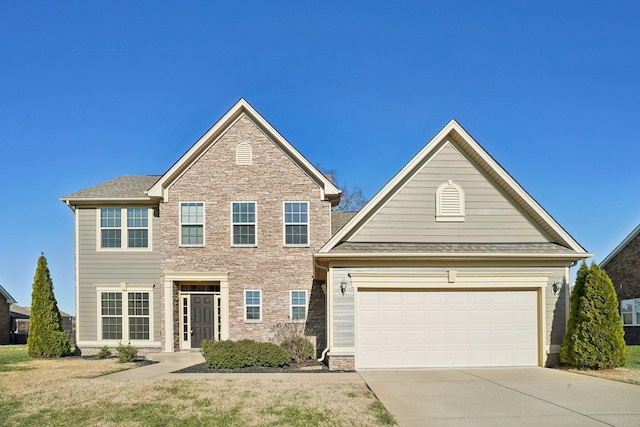 view of front facade featuring a garage