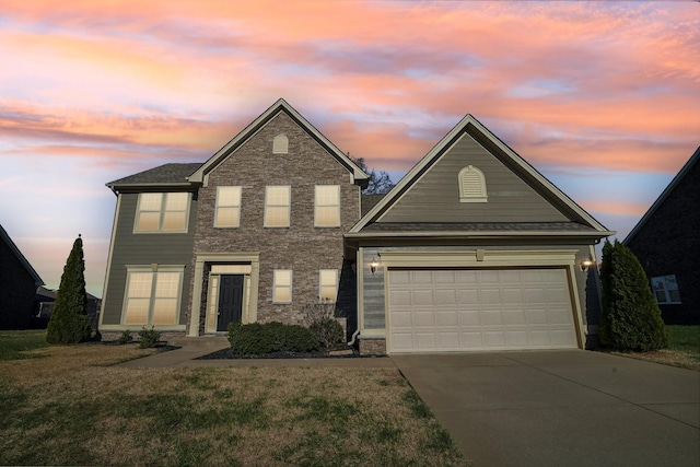 view of front of house featuring a garage