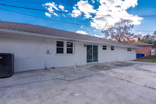 back of house featuring a patio and central AC