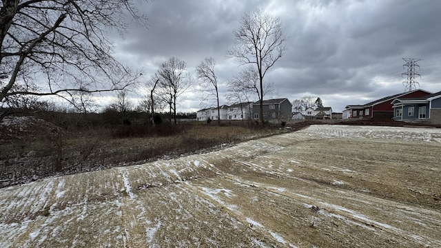 view of yard covered in snow