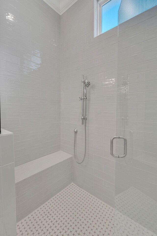 full bathroom featuring a shower stall