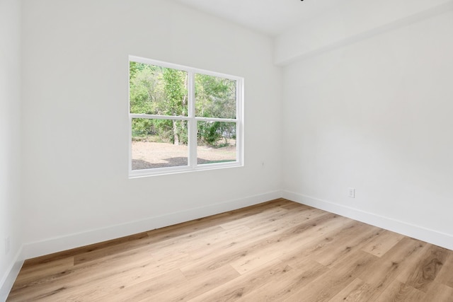 empty room with light wood-type flooring