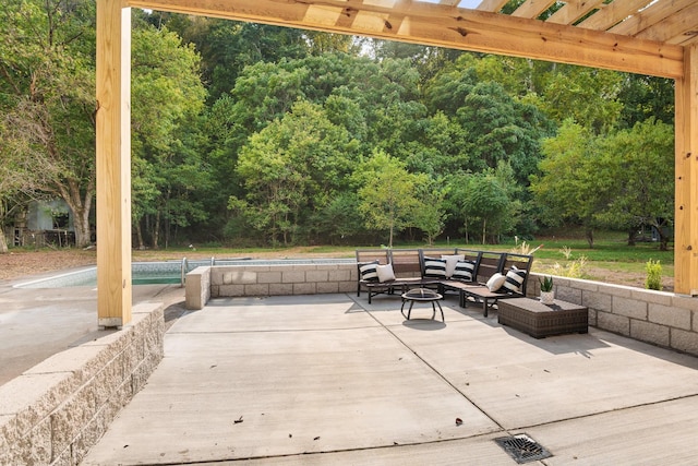 view of patio with a swimming pool