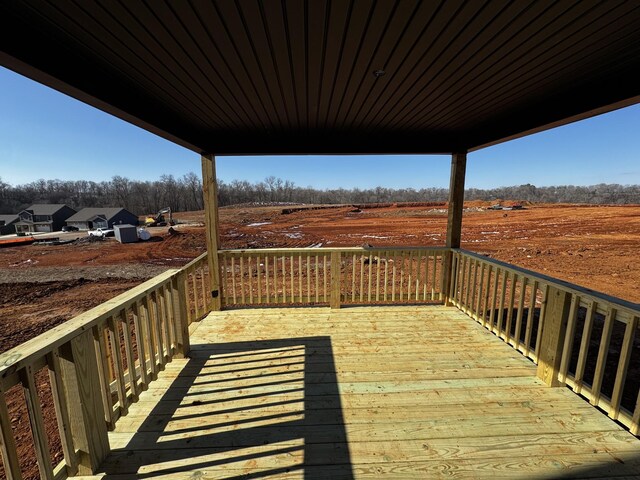 deck with a rural view