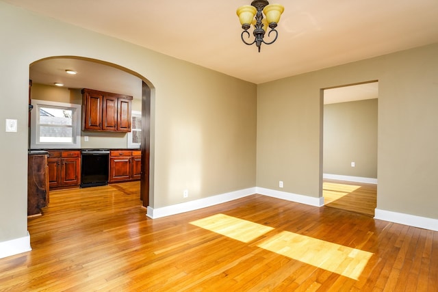 interior space with light hardwood / wood-style floors