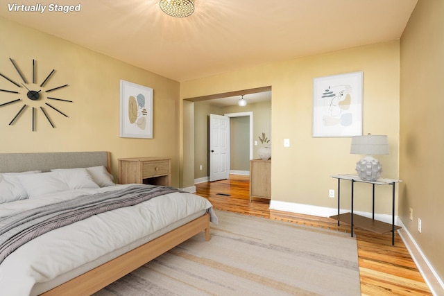 bedroom featuring light hardwood / wood-style floors