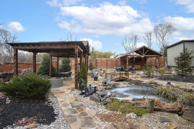 view of patio / terrace with a gazebo