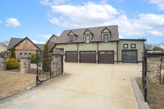 view of front of house with a garage